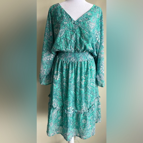 FLYING TOMATO PULLOVER V-NECK FLUTTER SKIRT DRESS, SZ 2X - Picture 3 of 9